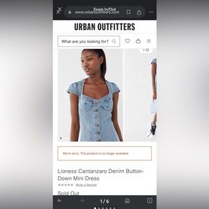 Lioness Blue Denim jean dress with belt size small